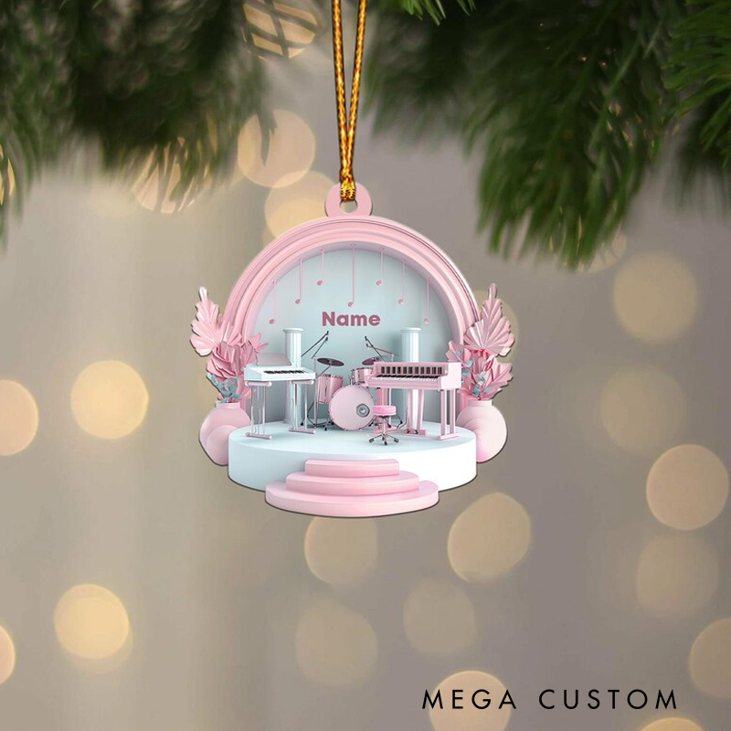 Personalized Music Room Christmas Ornament Music Studio Hanging Ornament Gift Music Studio Decor