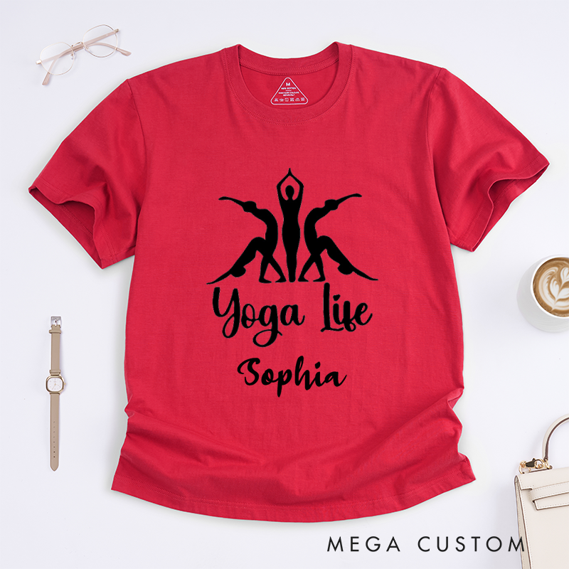 Personalized Yoga Life T-Shirt Yoga Lifestyle T-Shirt Yoga Poses T-Shirt Yoga Lover Gift Yoga Women T-Shirt Yoga Group T-Shirt