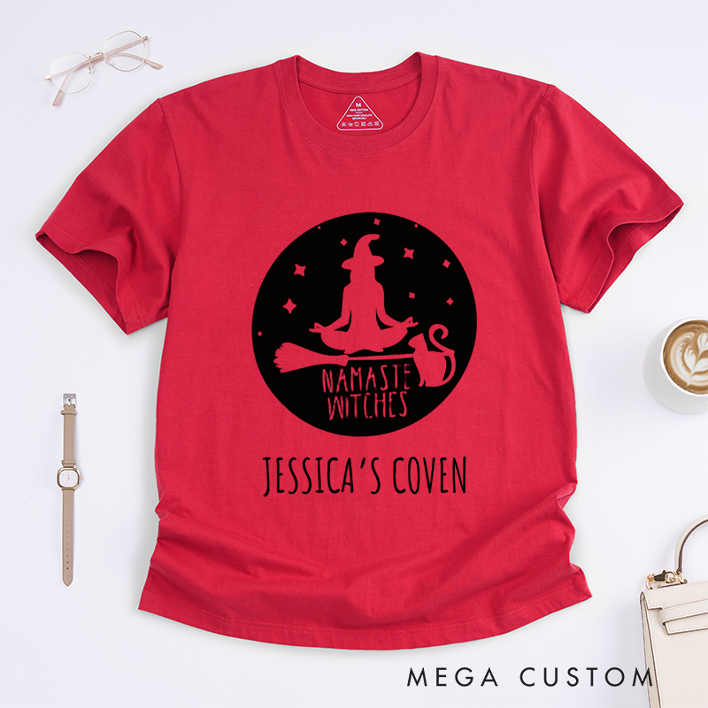 Personalized Magic Witch Yoga T-Shirt Namaste Witches Yoga T-Shirt Yoga Sports T-Shirt Lover Gift Idea for Her