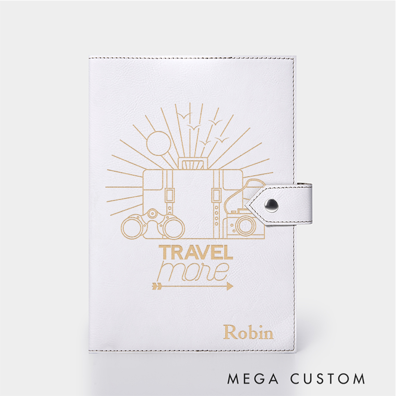 Personalized Travel More Leather Notebook for Traveling Lovers Leather Journal Travel Gift