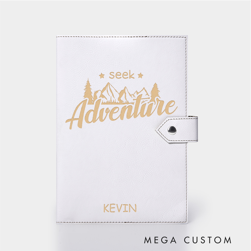 Personalized Seek Adventure Leather Notebook for Traveling Lovers Leather Journal Travel Gift