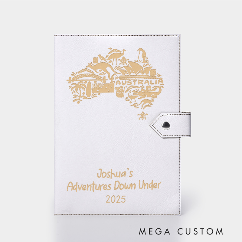 Personalized Australia Adventure Leather Notebook for Traveling Lovers Leather Journal Travel Gift
