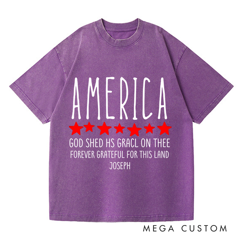 Personalized Washed T-Shirts God Shed His Grace on Thee T-Shirt