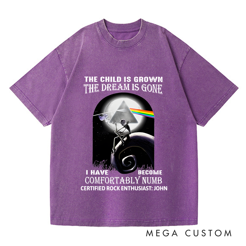 Personalized Washed T-Shirts The Child Is Grown the Dream Is Gone I Have Comfortably Numb T-Shirt