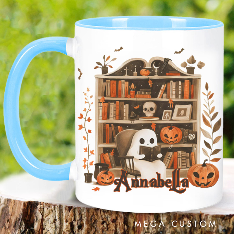 Personalized Reading Ghost Mugs Custom Ghostly Bookish Mug with Name Book Lover Gift Reading Lover Gift Halloween Gift