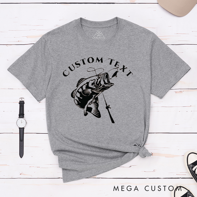 Personalized Bass Fish Fishing T-Shirt Classic Design Gift for Anglers and Fishing Enthusiasts