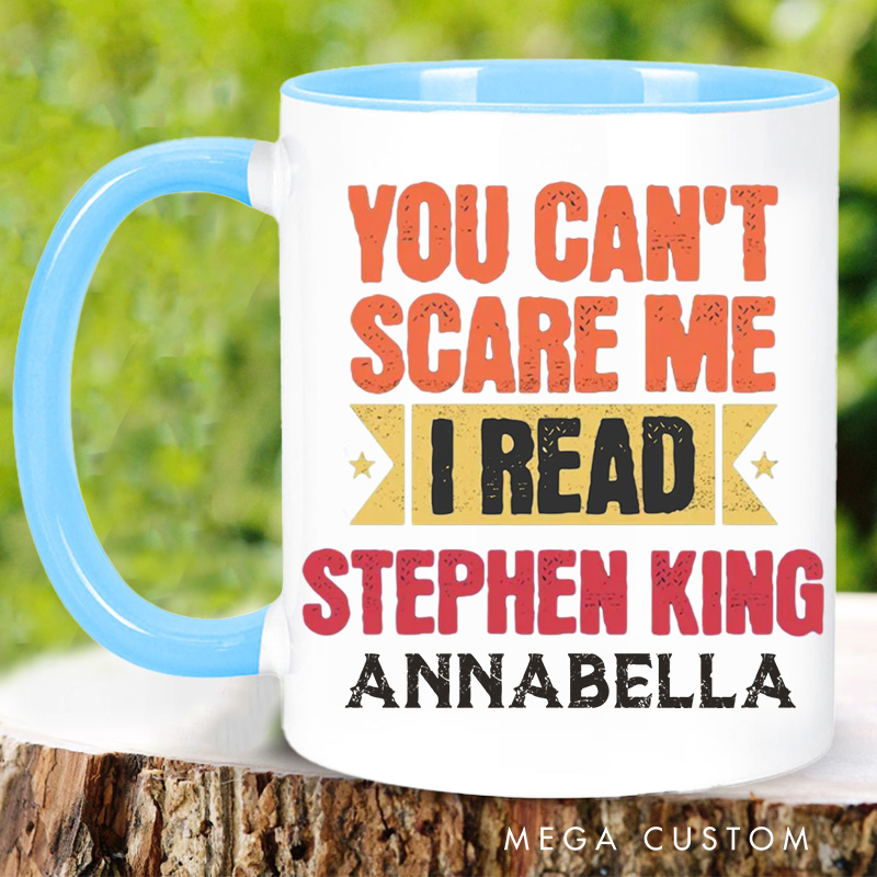 Personalized You Can't Scare Me I Read Books Mugs Custom Coffee Mug with Name Librarian Mug Book Lover Gift for Bookish Gift Library Gift