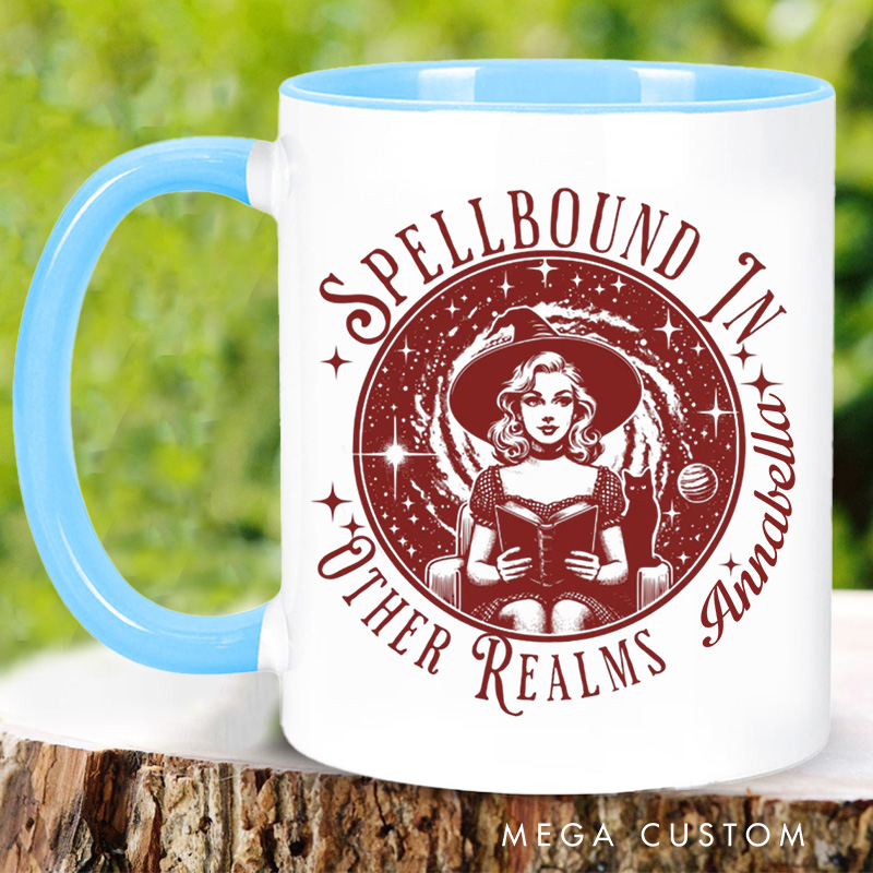 Personalized Spellbound in Other Realms Mugs Dark Academia Coffee Cup with Name Halloween Witch Mug Book Lover Gift for Bookish Gift