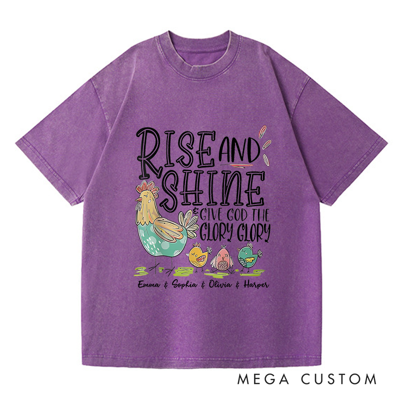 Personalized Washed T-Shirts Rise and Shine Give God the Glory Glory T-Shirt
