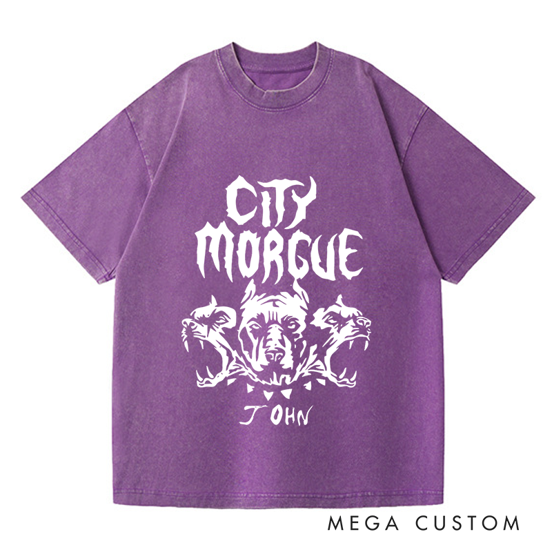 Personalized Washed T-Shirts Fierce and Edgy Artistic Skull and Beast T-Shirt