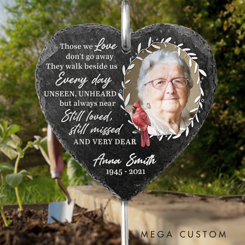 Personalized Memorial Grave Marker with Photo Still Loved Still Missed Keepsake Custom Garden Slate Sympathy Gift Cemetery Decorations 