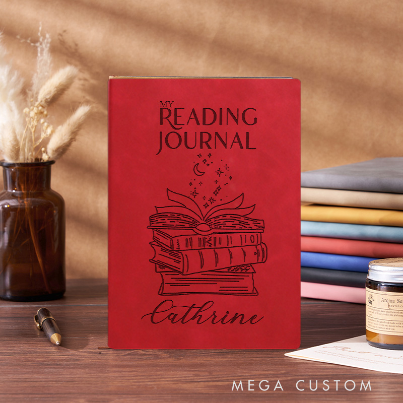 Personalized Reading Journals Engraved Journals with Name Leather Notebooks Book Lover Gift Bookish Gift Reader Gift Librarian Gift
