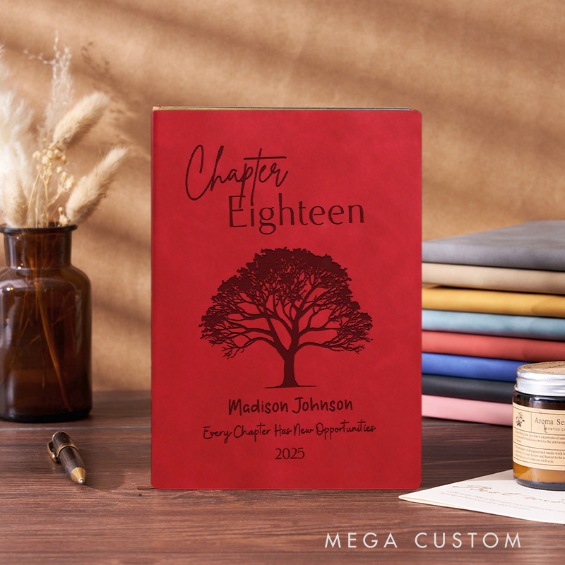 Personalized Every Chapter than New Opportunity Journals Leather 18th Birthday Notebook with Name Book Lover Gift Eighteenth Birthday Gift