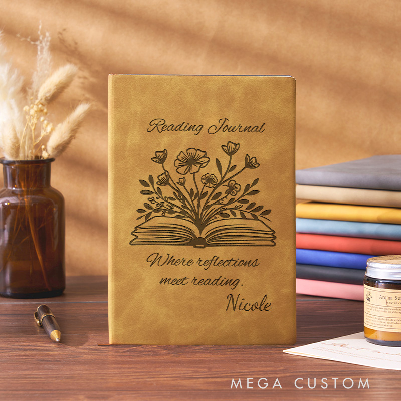 Personalized Reading Journal Leather Where Reflections Meet Reading Notebooks Bookish Journals for Librarian Gift Book Lover Gift