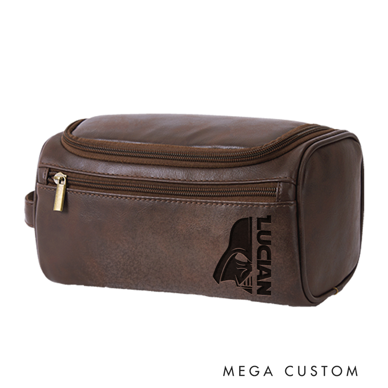 Personalized Space Opera Movie Leather Dopp Kit Galaxy War Film Mens Leather Toiletry Bag Engraved Dopp Bag Gift For Men