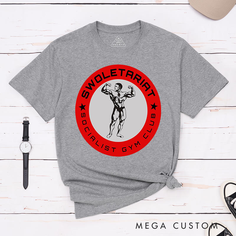 Personalized Statement GymT-Shirt with a Strong Bodybuilder Graphic Encircled for Fitness Enthusiasts Bodybuilders and Gym Lovers