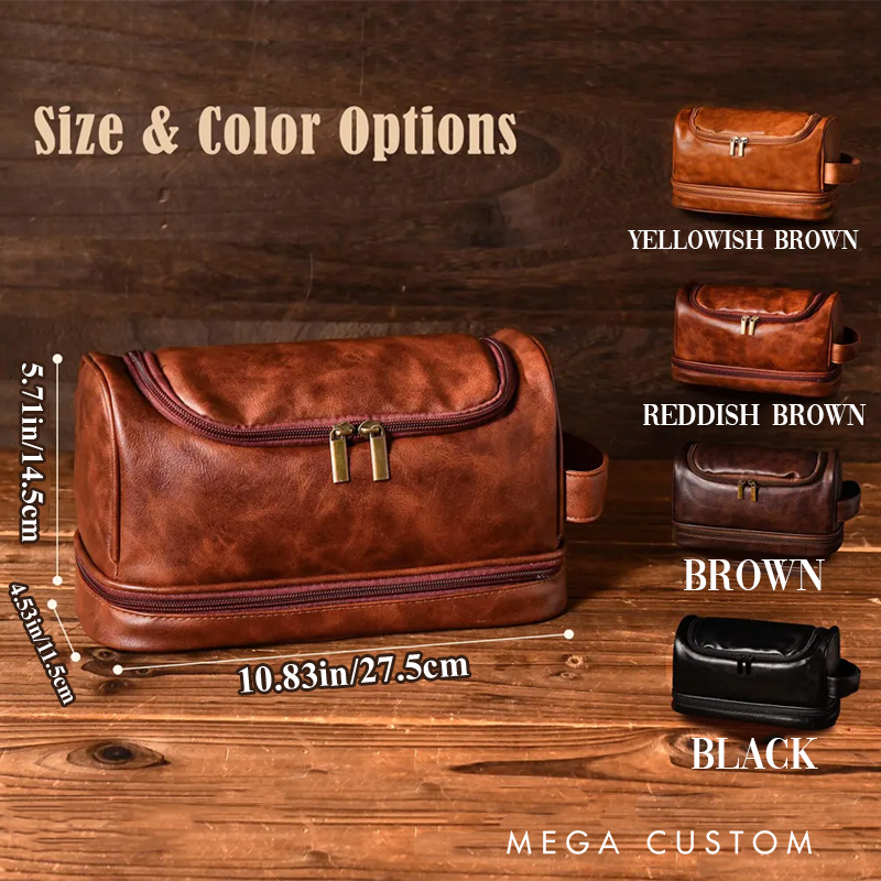 Personalized Precious Ring Movie Hanging Leather Dopp Kit Fantasy Movie Mens Leather Toiletry Bag Engraved Dopp Bag Gift For Men