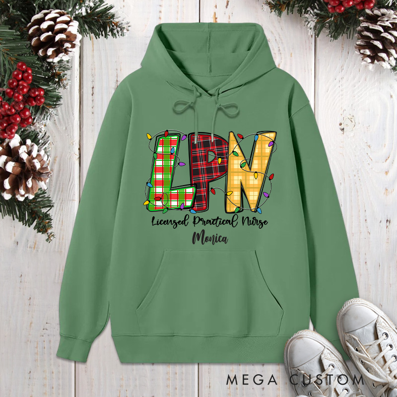 Personalized Hoodies for Nurse Customized LPN Licensed Practical Nurse Design Hoodies Xmax Gift