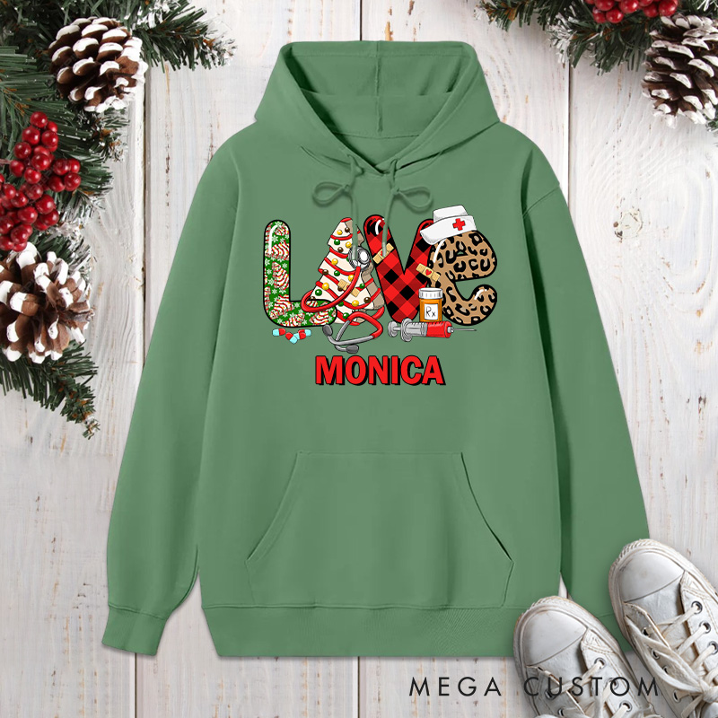 Personalized Hoodies for Nurse Customized Love Nurse Design Hoodies Xmax Gift