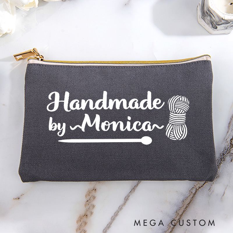 Personalized Handmade by Cosmetic and Toiletry Storage for Knitting Lover Makeup Bag Gift for Yarn Lovers