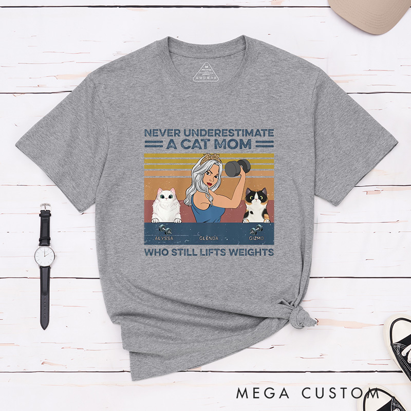 Personalized Funny Gym T-Shirt with I Like Lifting And My Cats for Fitness Enthusiasts Bodybuilders and Gym Lovers