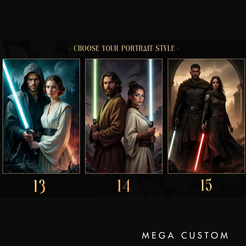 Personalized Movie Couple Portrait Poster Without Frame Custom Film Lover Art Gift for film fans Funny Couple Wall Decor