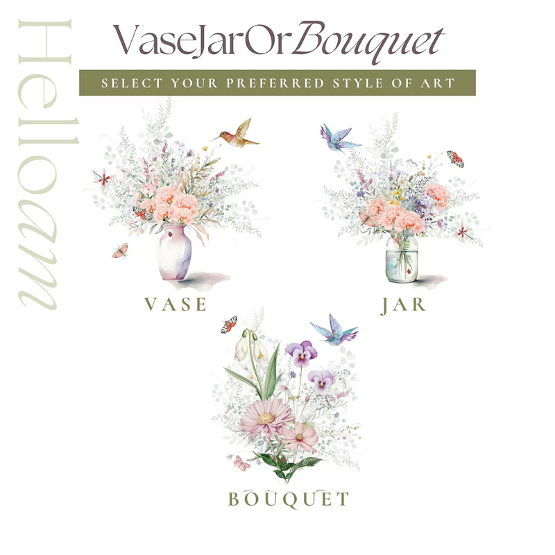 Personalized Birth Flower Family Bouquet Wall Art Watercolour Birth Flower Poster Without Frame Custom Art