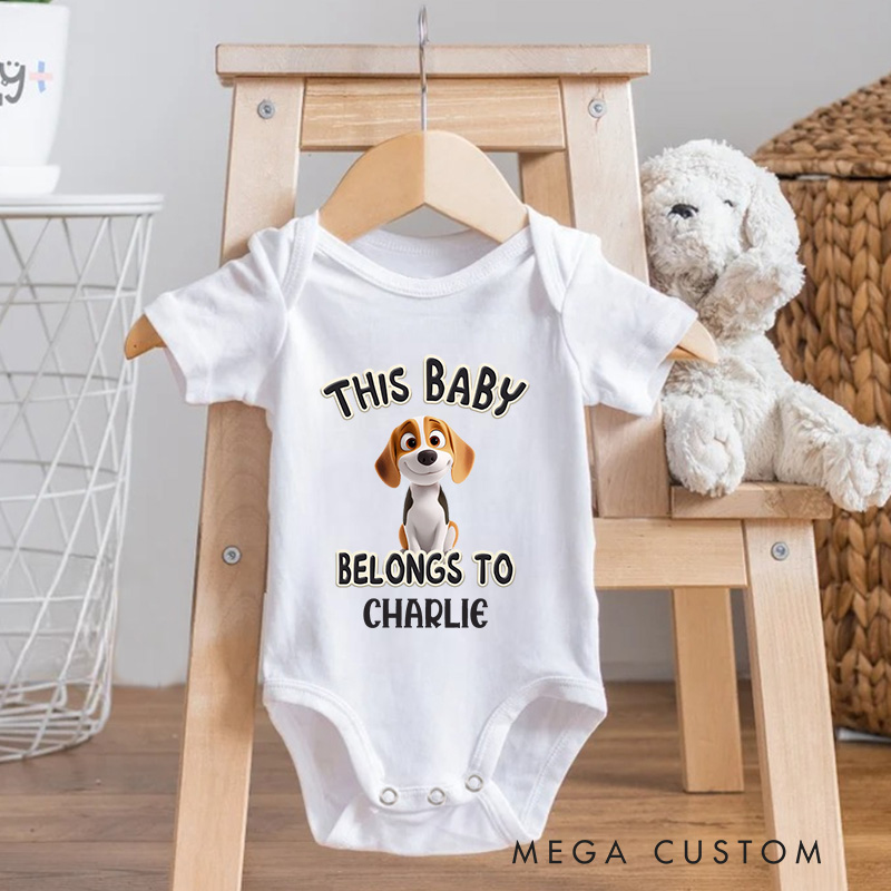 Personalized This Cutest Baby Belongs to Dog Baby Bodysuit Pet Lover Gifts