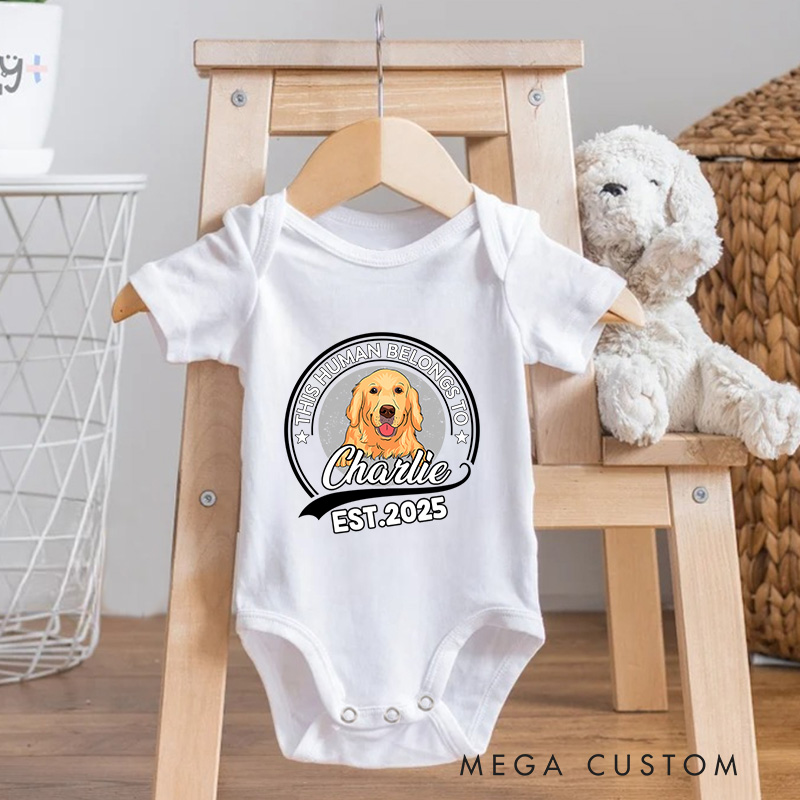 Personalized Human Belongs To Dog Bodysuit Pet Lover Gifts