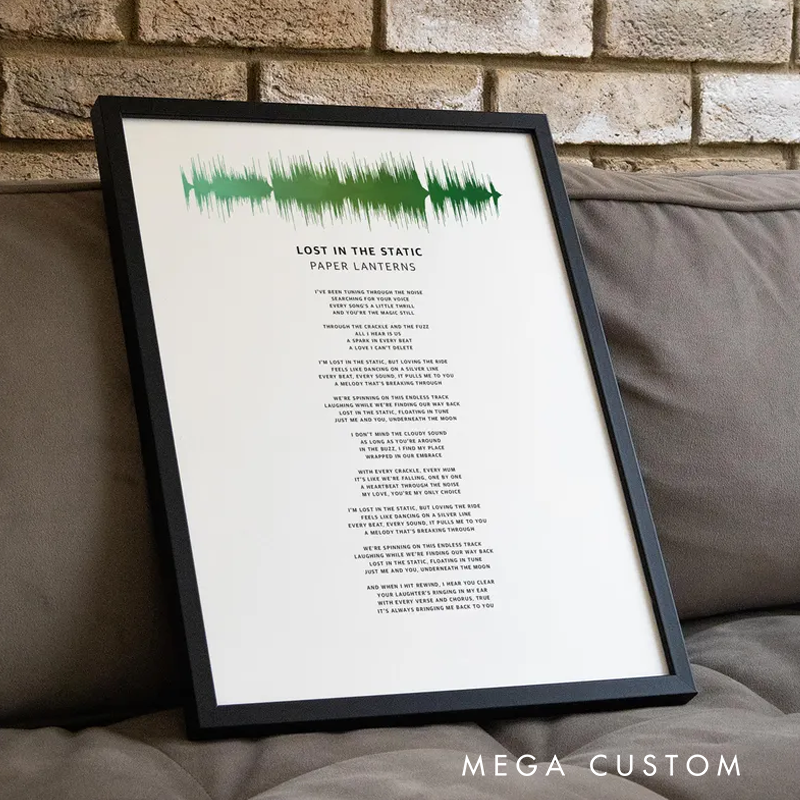 Personalized Lyrics Sound Wave Poster Without Frame Personalized Any Song First Dance Soundwave Gift