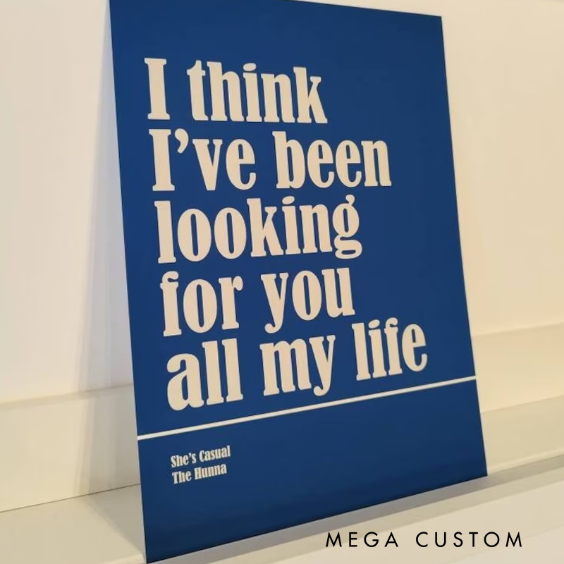 Personalized Song Lyric Print Without Frame Custom Music Lyric Wall Art