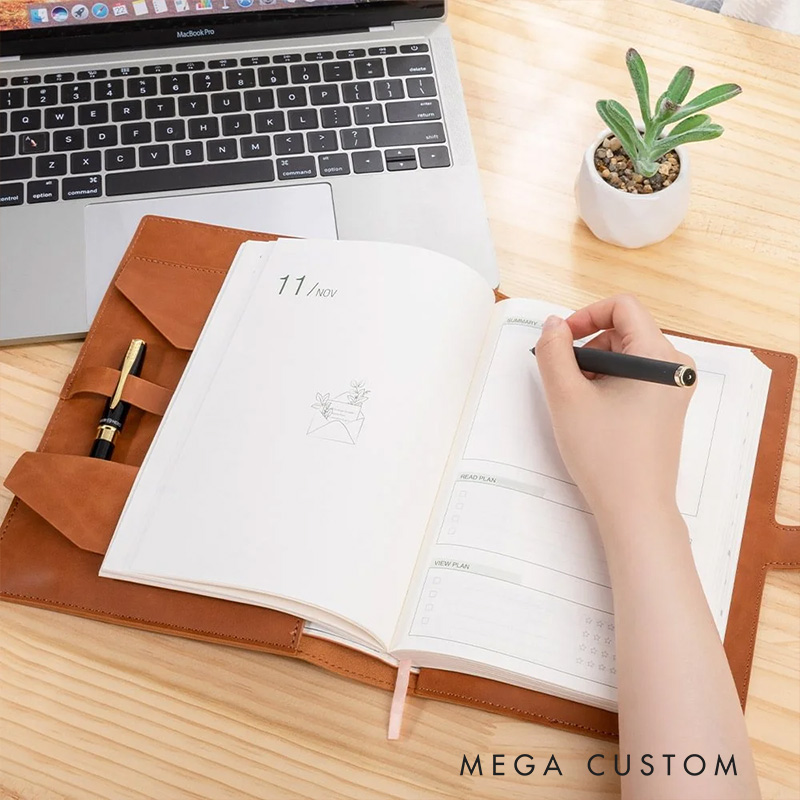 Personalized the Holy Bible Flower Portable A5 PU Leather Notebook Cover with Bible Chapter and Pocket Birthday Inspirational Gift for Christian