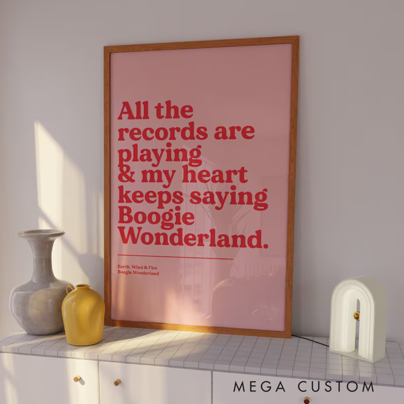 Personalized Song Lyric Print Without Frame Music Poster Wall Art Typographic