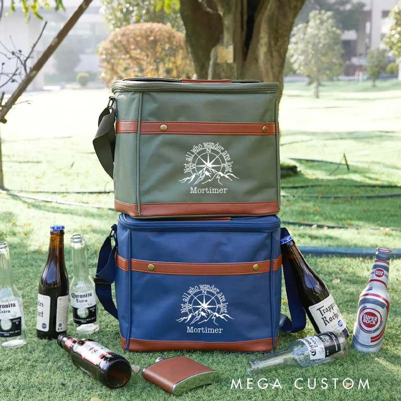 Personalized Beer Cooler Bag Custom Adventure Cooler Bags Camping Picnic Drinks Bag Gift for Hiking Outdoor Enthusiasts