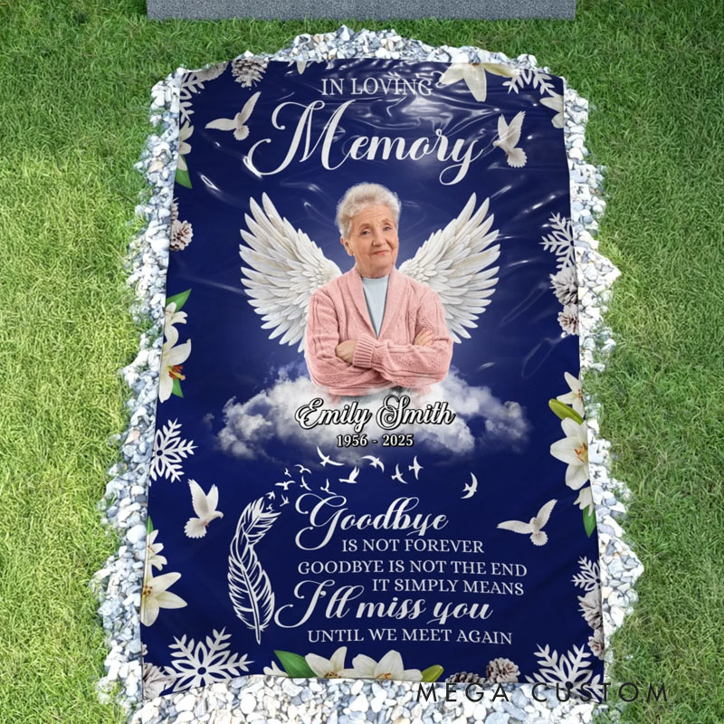 Personalized Photo Memorial Grave Blanket We Hold You In Love Sympathy Gift Memorial Blanket Custom Flannel Blanket