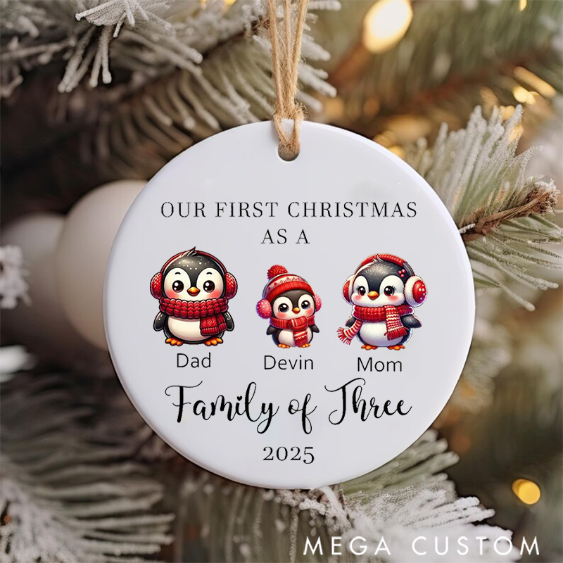 Personalized Family Christmas Ornaments Celebrating Traditions with Our Adorable Penguin Family
