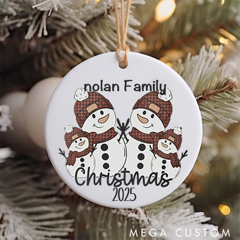 Personalized Family Christmas Ornaments Adding Magic to Our Christmas with a Snowman Family Theme