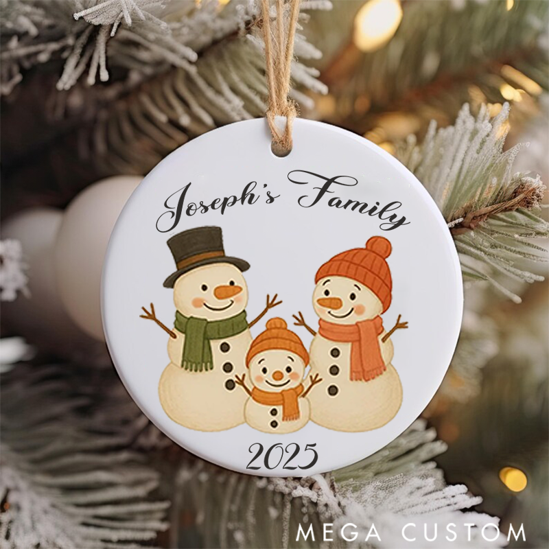Personalized Family Christmas Ornaments Creating Joyful Memories with Our Festive Snowman Family
