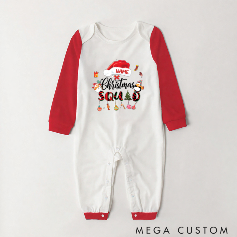 Personalized Family Christmas Squad Gift Cartoon Style Design Family Matching Pajamas