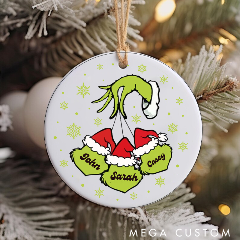 Personalized Family Christmas Ornament Merry Christmas Grinch Family Members Ornament
