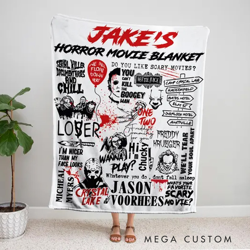 Personalized Video Tape Poster Without Frame Custom Film Lover Art Gift for film fans Wall Decor Personalized Horror Movie Blanket Halloween Flannel Blanket Movie Blanket with Name Film Fan
