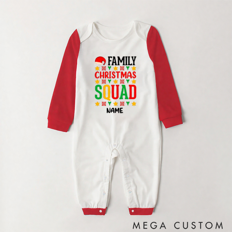 Personalized Family Christmas Squad Gift Shirt Custom Name Family Matching Pajamas