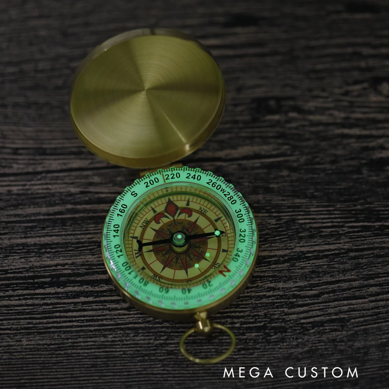 Personalized Outdoor Adventures Luminous Compass Hiker Camper Nature Lovers Compass Engraved Gift for Camping Hiking