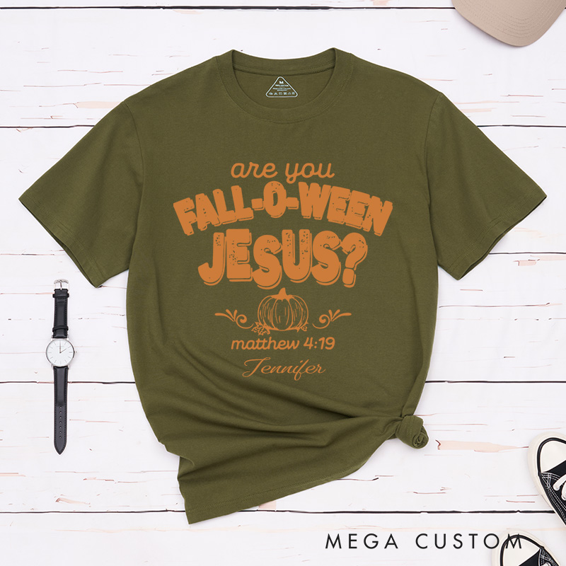 Personalized are you Fall-O-Ween Jesus Classic T-Shirt with Name Religious Gift Halloween Gift for Christians