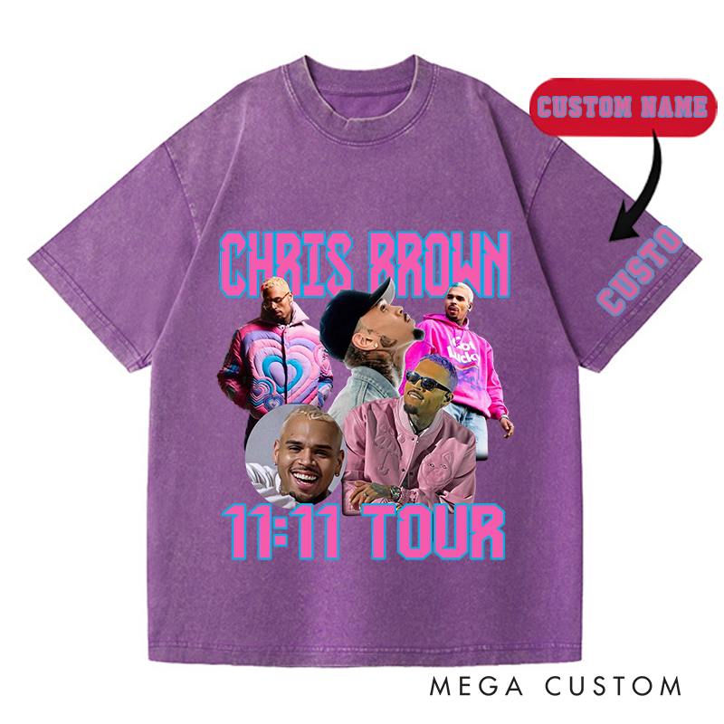 Personalized Hip Hop Music Tour Washed T-Shirts Concert Shirt Gift for Fans Country Music Music Lover