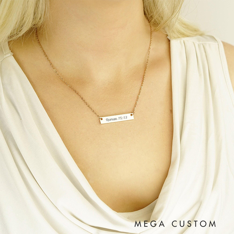 Personalized Bible Verse Necklace Bible Quote Dainty Jewelry Christian Jewelry Gift for Mom Birthday Gift for Woman