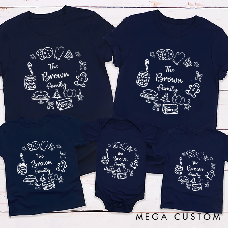 Personalized Family Christmas Baking Matching Outfits for Cozy Moments with Family