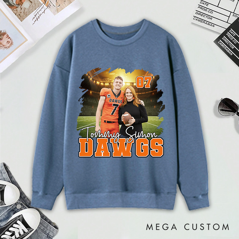 Personalized Baseball Sweatshirt with Custom Player Photo and Name  