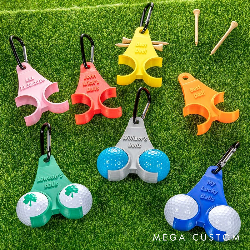 Personalized 3D Printed Golf Ball and Tees Holder Hilarious Gift for Golf Lovers