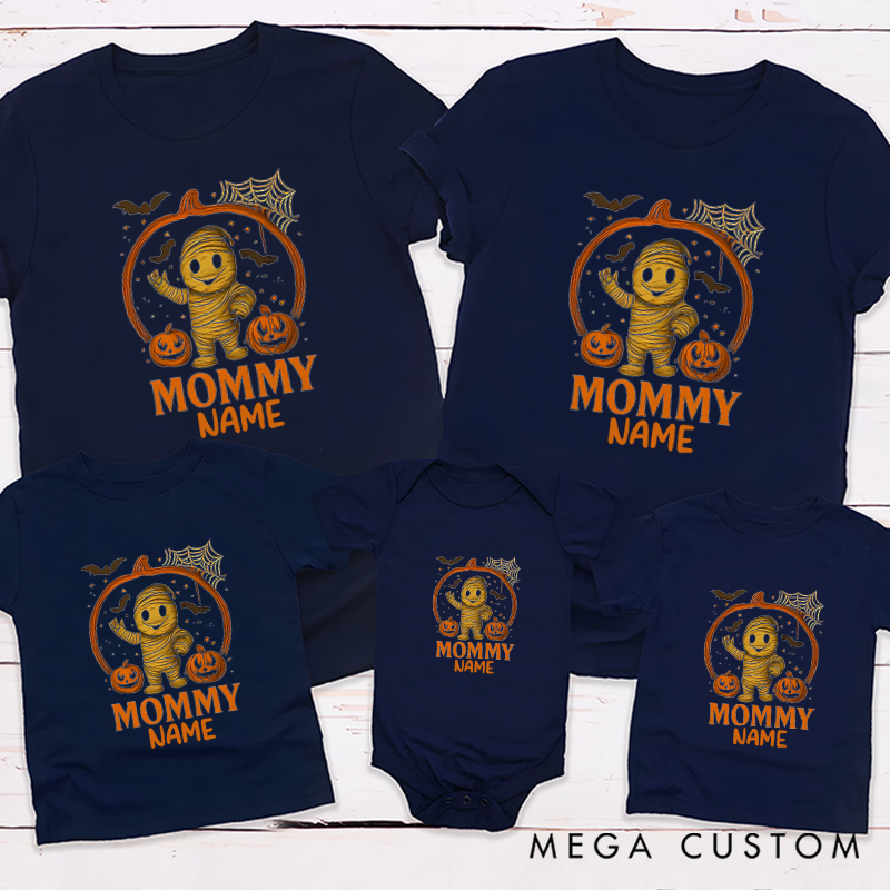 Personalized Halloween Terrifying Pumpkin and Mummy Pattern Design Family Matching Outfit